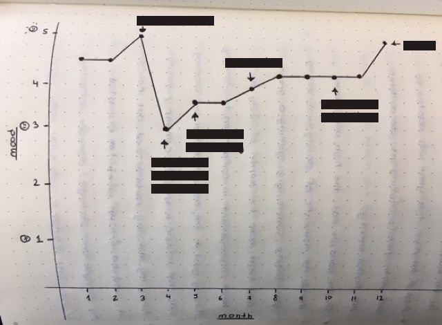 my 2019 monthly mood chart